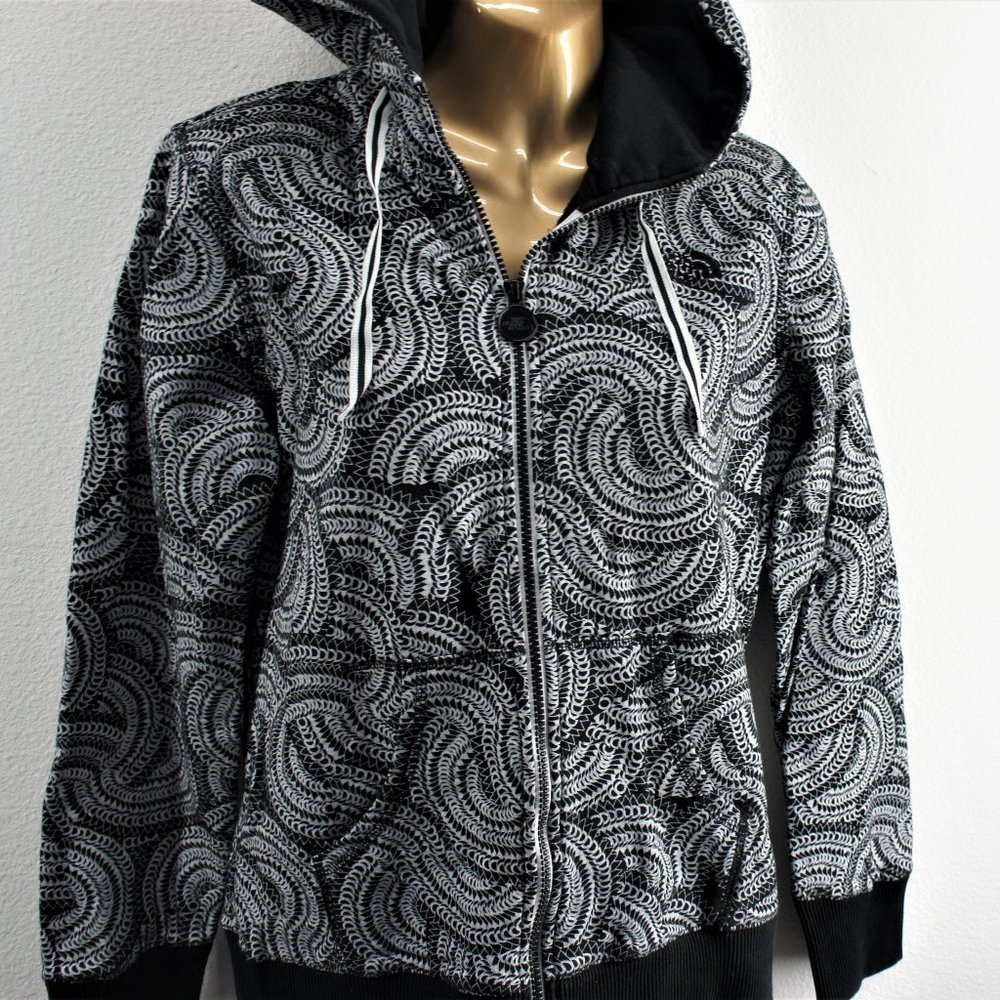The North Face womens black swirl cotton blend hoodie size M